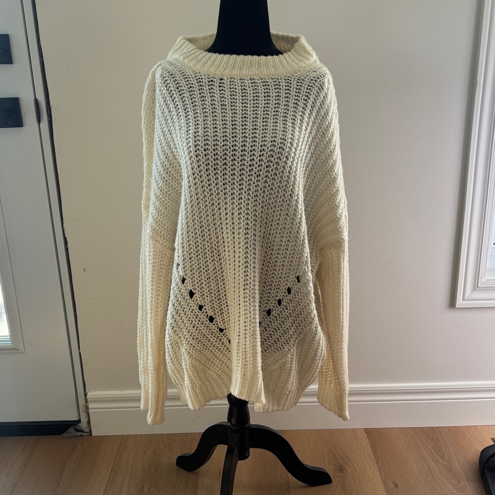 American Eagle Outfitters Cream Cowl Neck Sweater